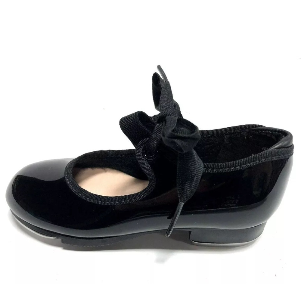 Capezio Jr. Toddlers’ Tyette, Black Patent Dance Shoes, Girls’ Size 9 M.